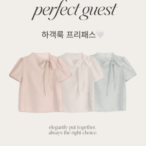 (국내제작) (하객룩반팔ver.♥) 리본 타이 반팔 블라우스 bs8776 착용 후기 | 사이즈/핏 총정리 - 상품 이미지 2