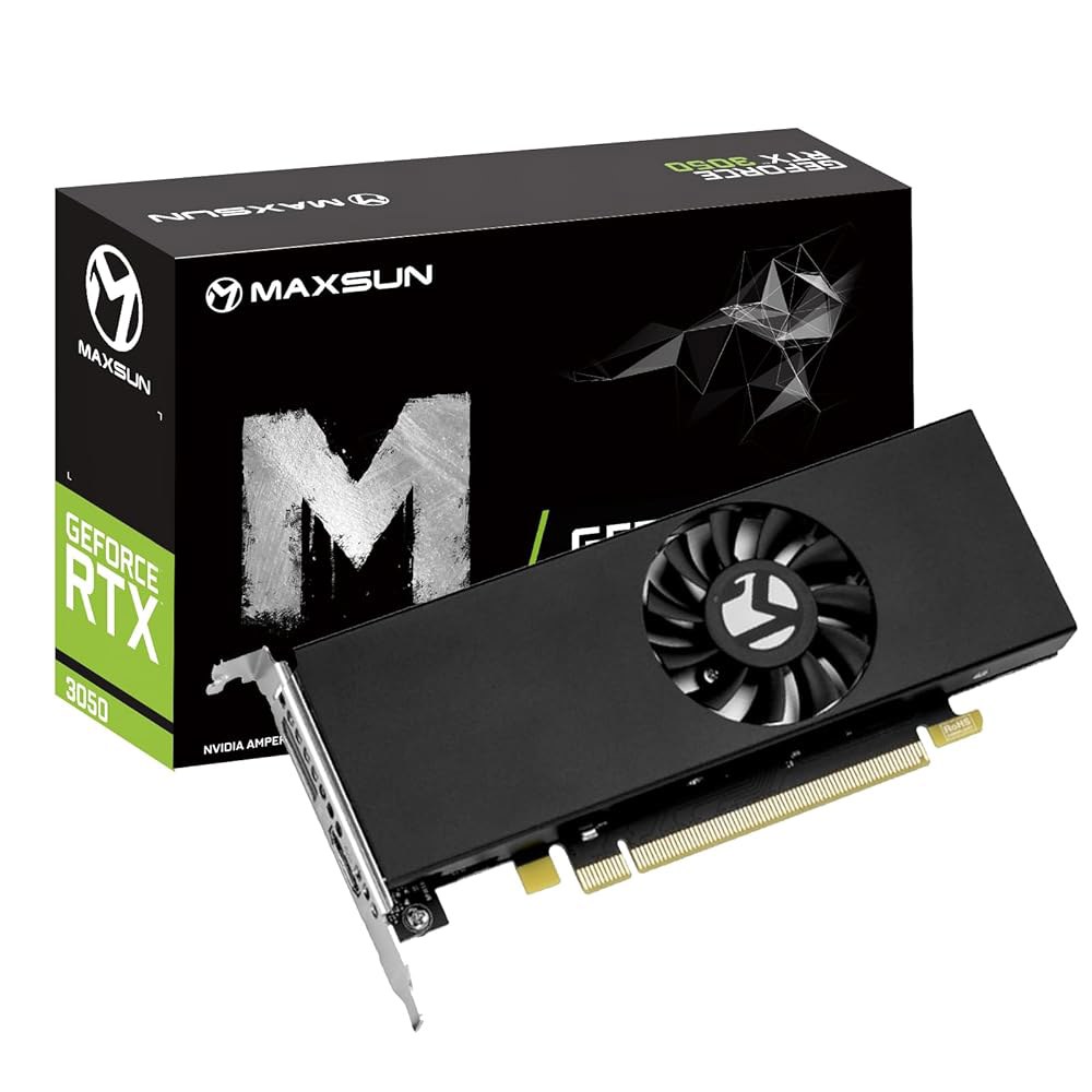 Maxsun GeForce RTX 3050 6GB 그래픽 카드 GDDR6 비디오 GPU 게임용 PC 미니 스몰 폼 팩터 SSF 슬림 로우 프로파일 디자인 PCI Express 4. - 상품 이미지