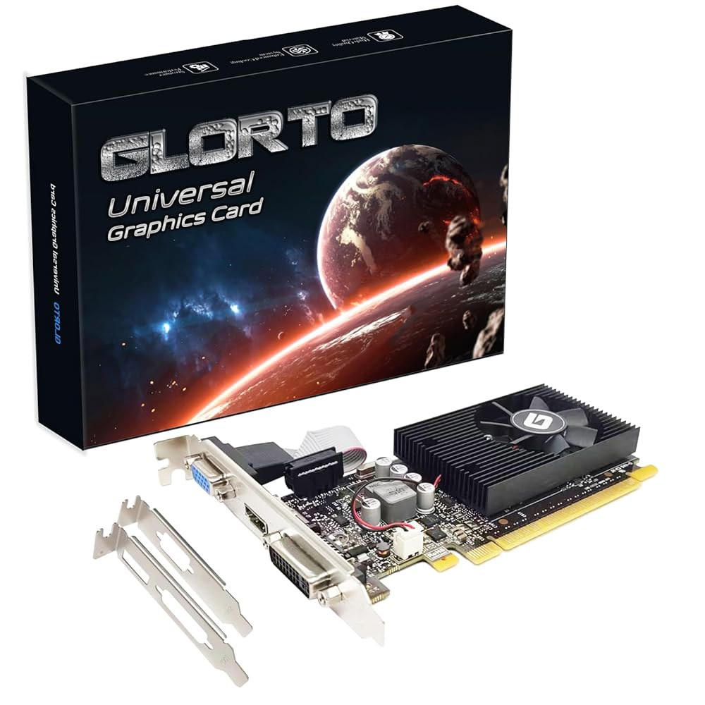 Glorto GeForce GT 730 4G GDDR5 로우 프로파일 그래픽 카드, PCI Express 2.0 x 8, HDMI / DVI VGA, PC, SFF 및 HTPC용 - 상품 이미지