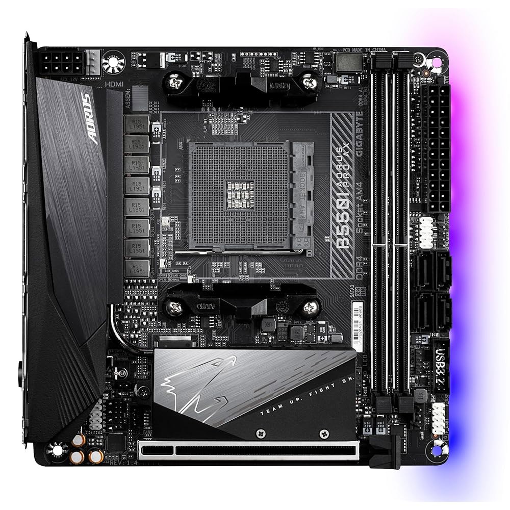 기가바이트 B550I AUS PRO AX AMD AM4 ITX 마더보드, Ryzen 5000/4000/3000 시리즈, DDR4, 6+2 전원 단계, 2X M.2, PCIe 4.0 - 상세 이미지 2