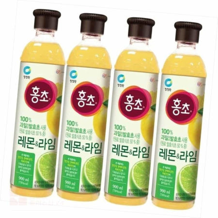 플러스샵 홍초 레몬라임 900ml 4개 라임농축액 마시는홍초 파인애플농축액
