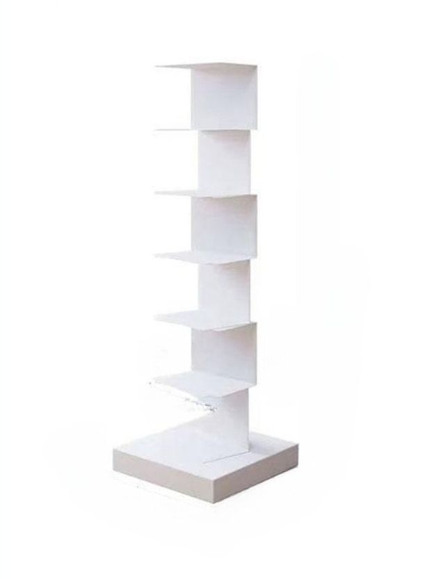 인테리어 책 선반 북타워 거실 책장 진열대 스탠딩 화이트 6칸 표준 A5 칸판 15 x 23cm - 상품 이미지