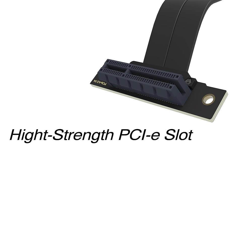 XRIKUI PCIe x4 4.0 라이저 케이블, PCI-Express 4X 남성 대 여성 확장 케이블 PCI-e 익스텐더 어댑터 20CM_듀얼 90도 Dual 90 Degrees - 상세 이미지 2