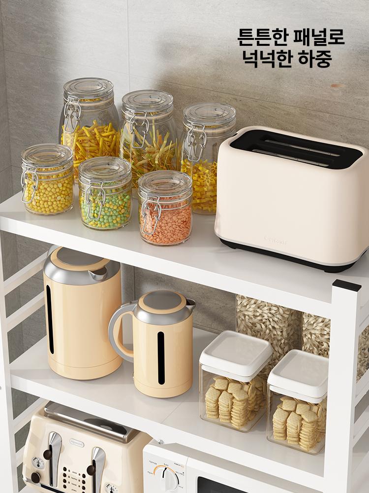 베란다 선반 무조립 접이식 주방 거실 창고 발코니 수납 랙 3단 화이트 두꺼운 ABS - 상세 이미지 4