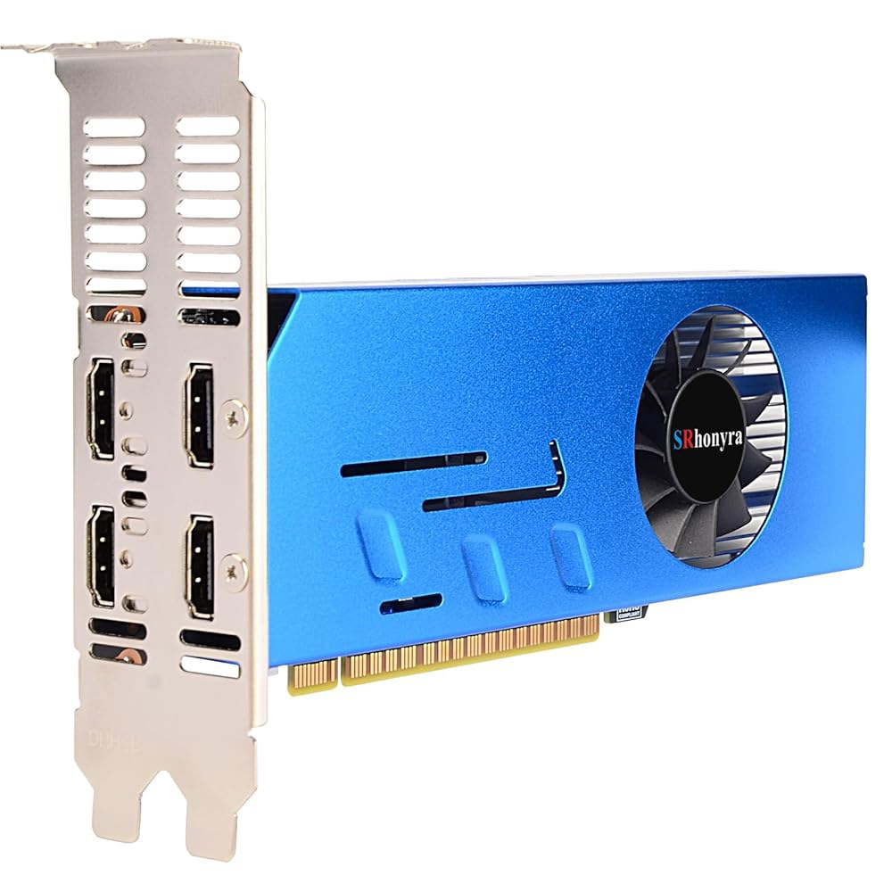 잠금 해상도, GDDR5 128비트 6 HDMI 2.0 포트, 비디오 월 프로젝션 퓨전 재고 모니터링 기능을 갖춘 SRhonyra GTX 750 Ti 4GB 4 모니터 카드 - 상품 이미지