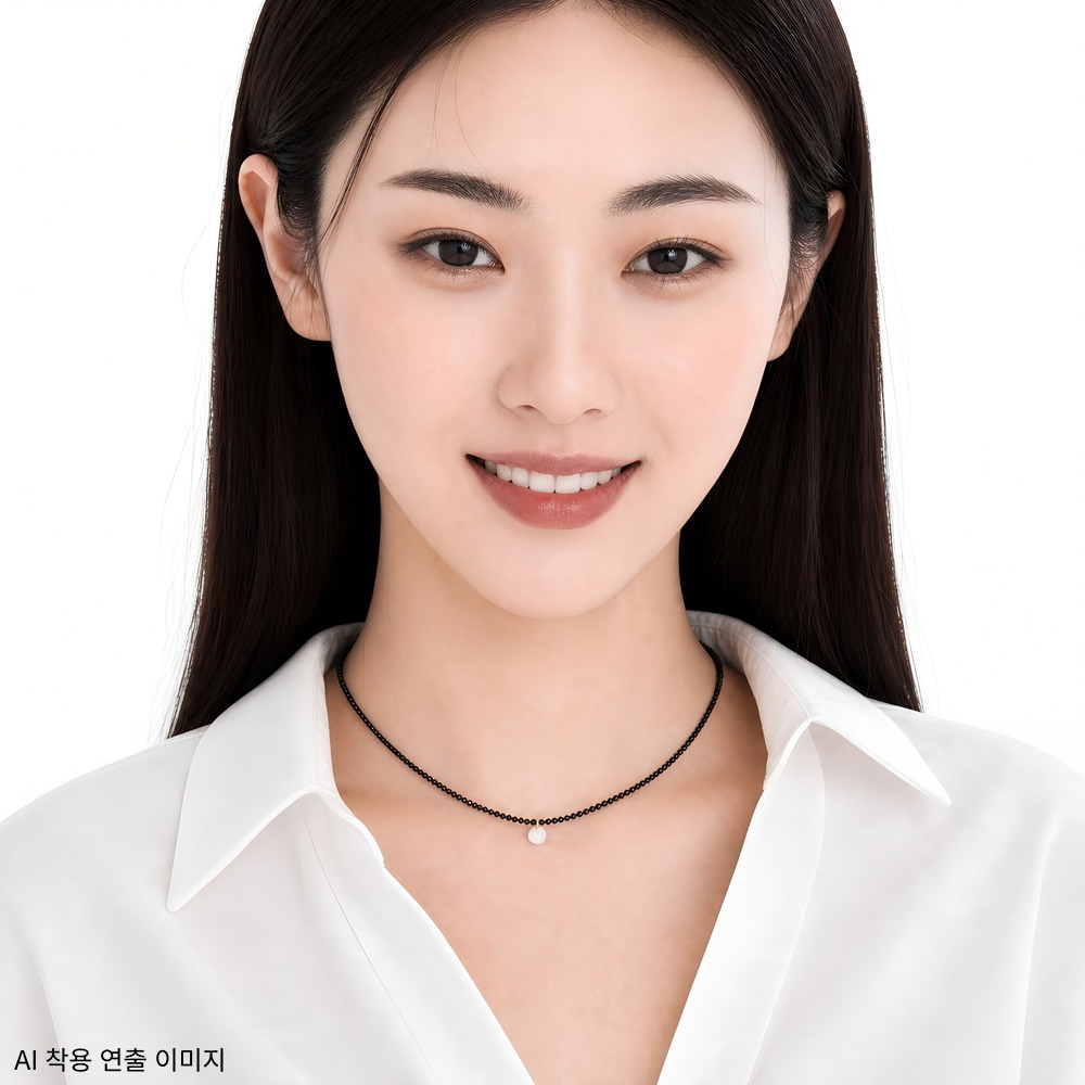 14k 블랙스피넬 6mm 합성오팔 목걸이 OPPN0257 이미지 8