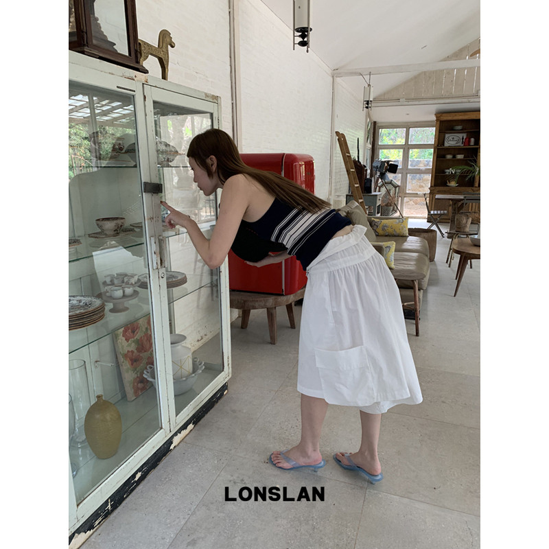 LONSLAN 론슬란 치마바지 카프리팬츠 버뮤다 와이드팬츠 여성 여름바지 - 상세 이미지 2