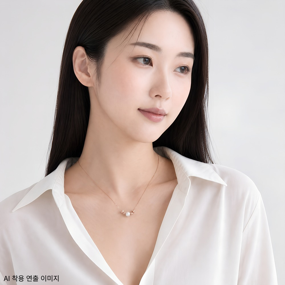 14k 6mm 합성 오팔 컷팅볼 목걸이 OPPN0202 - 상세 이미지 2