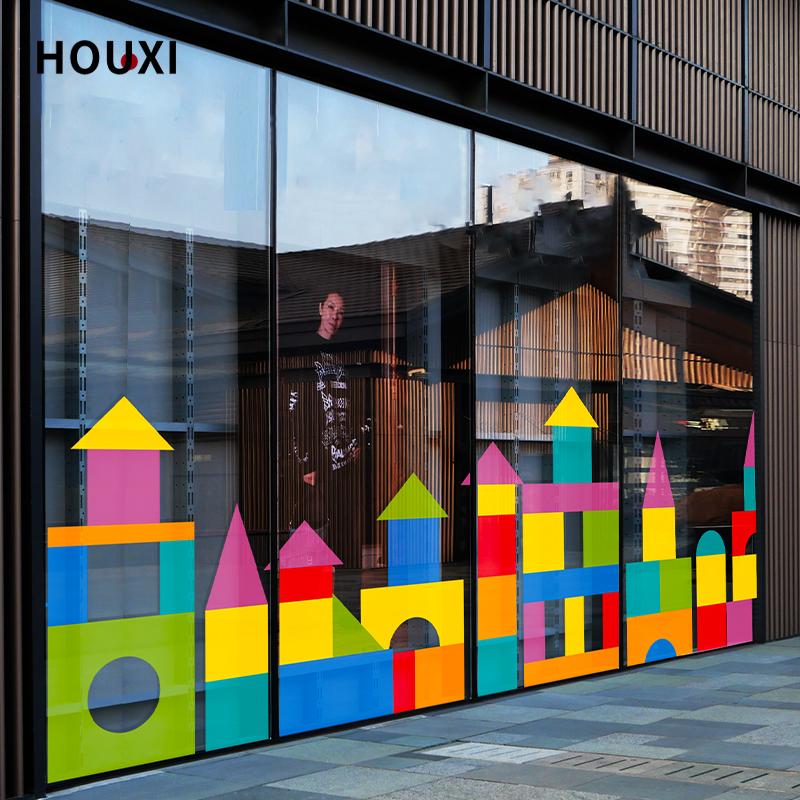 선물 창문스티커 시트지 대형 정전기 생일 축하 어린이날 유리창 쇼윈도 HX207- A 100x45cm - 상세 이미지 4