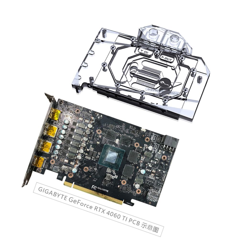 기가바이트 지포스 RTX 4060 Ti 게이밍 OC 16G 및 8G, 백플레이트가 있는 PC GPU 수액 냉각 블록 쿨러 - 상세 이미지 3