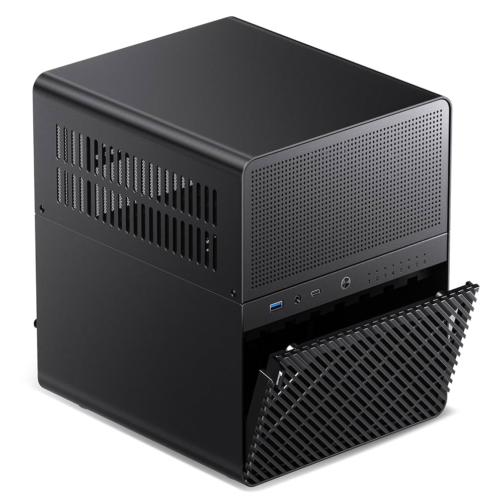 JONSBO N3 미니 ITX NAS PC 섀시, 컴퓨터 케이스, 8HHD+1-SDD 디스크 베이 알루미늄, 철판 내장형 2x10cm 팬, 전원 지원 SFX105mm, 130mm - 상세 이미지 3