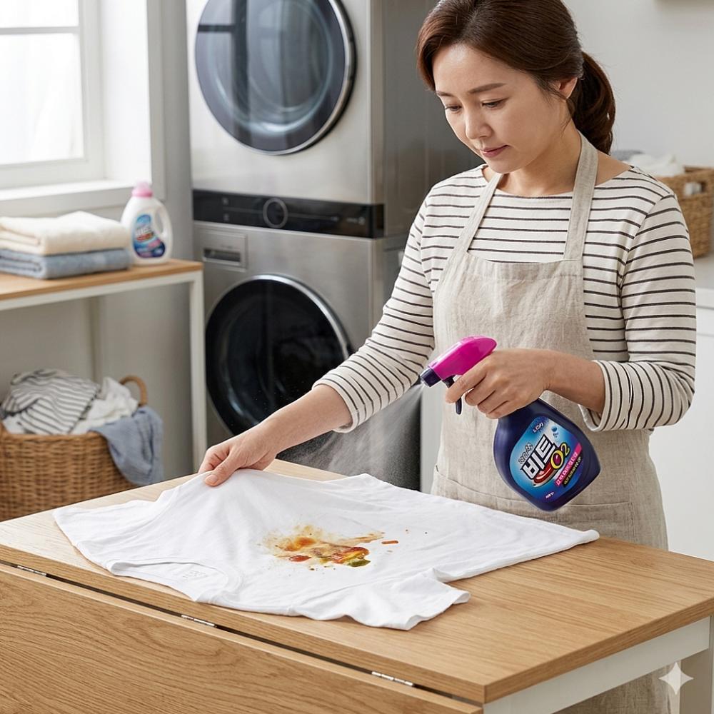 비트 O2 흰옷 얼룩 누런 찌든때 제거제 옷이염 스프레이 500ml - 상품 이미지