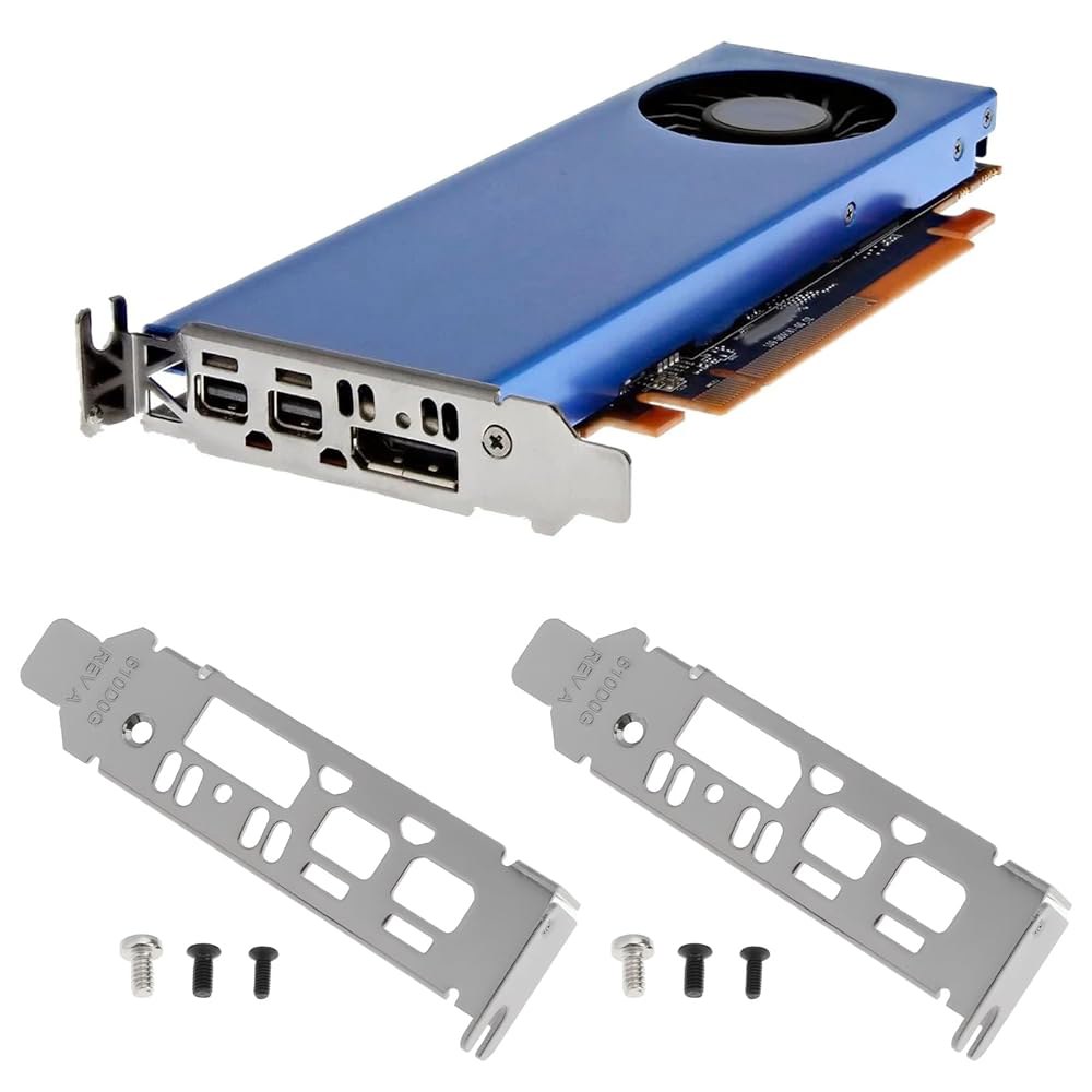 AMD Radeon Pro WX2100 WX3100과 호환되는 Micro Traders 2X 컴퓨터 그래픽 카드 로우 프로파일 브래킷 - 상세 이미지 2