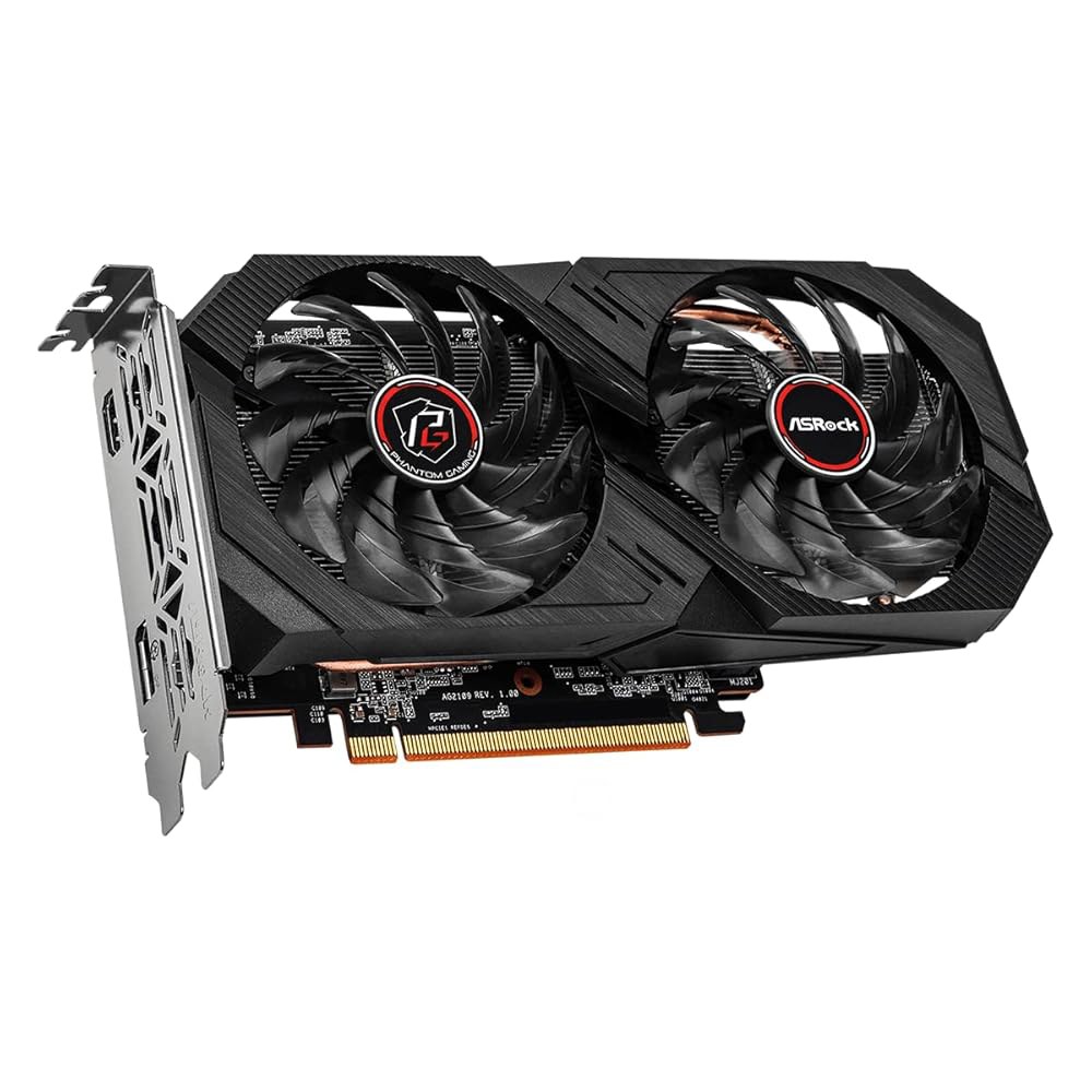 ASRock AMD 라데온 RX 6500 XT 팬텀 게이밍 D 4GB OC GDDR6 0dB 사일런트 쿨링 18Gbps 64비트 7680 x 4320 그래픽 카드 듀얼 팬 HDMI - 상세 이미지 3