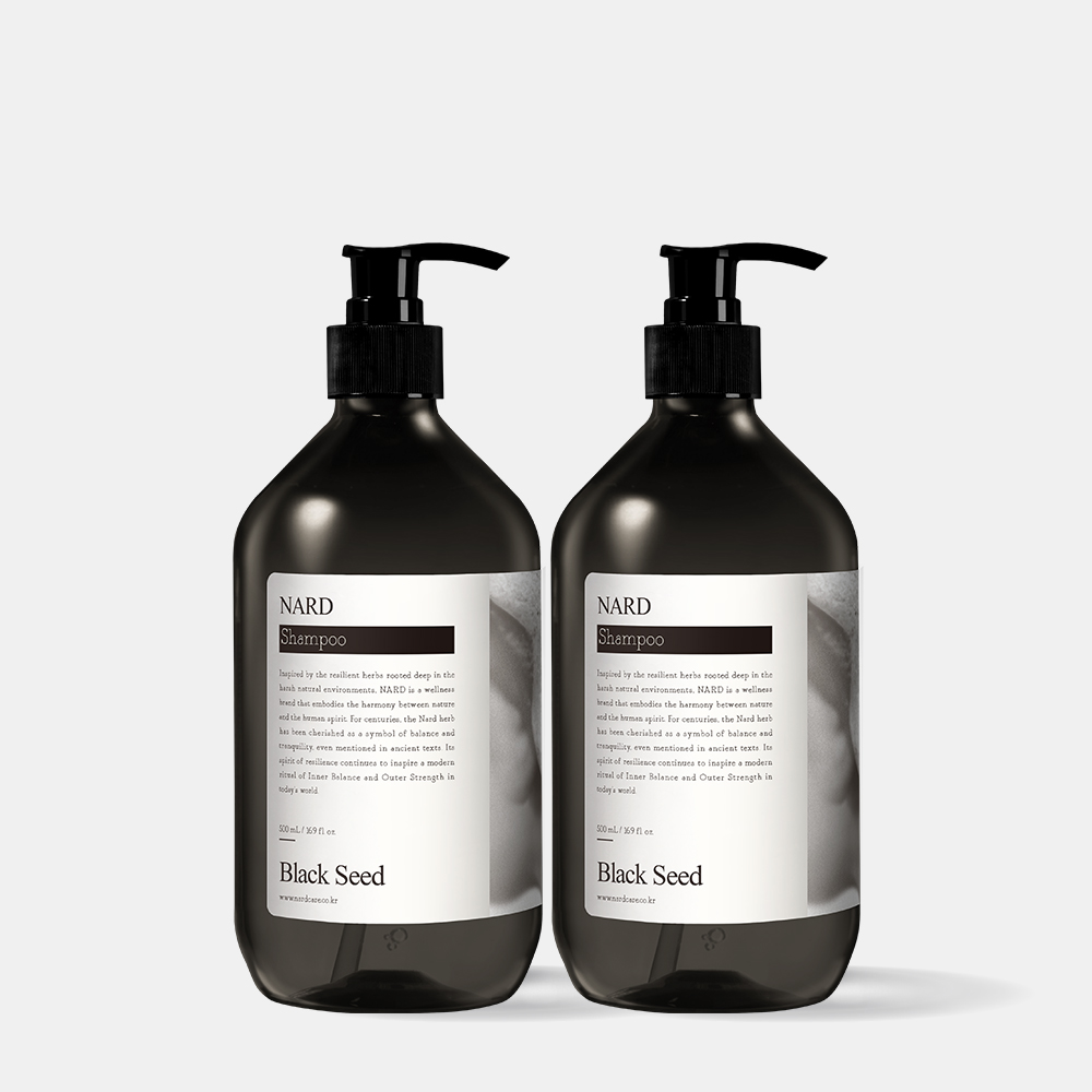 [2개] 나드 블랙시드  탈모 샴푸 검은콩 검은깨 카페인 500ml - 상품 이미지