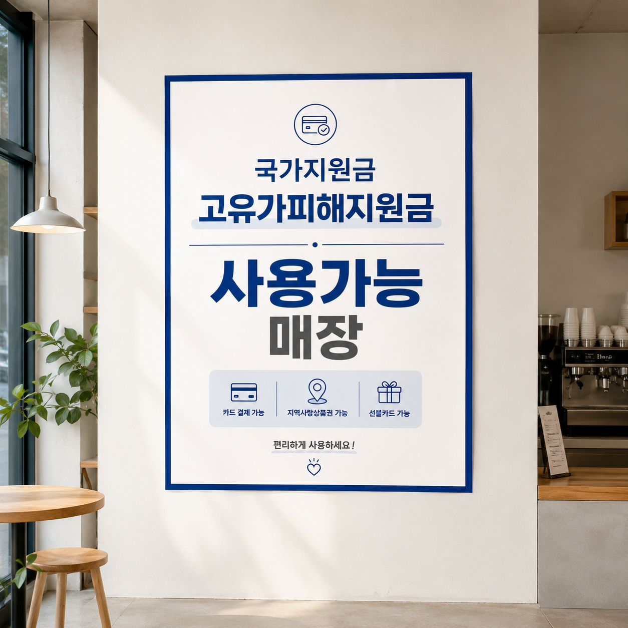 고유가 피해 지원금 포스터 사용처 가맹점 B 반광택인화지 A4 - 상품 이미지