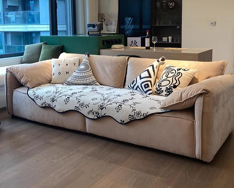 쇼파패드 북유럽 인테리어 쇼파 방석 매트 화이트 90x90cm - 상품 이미지