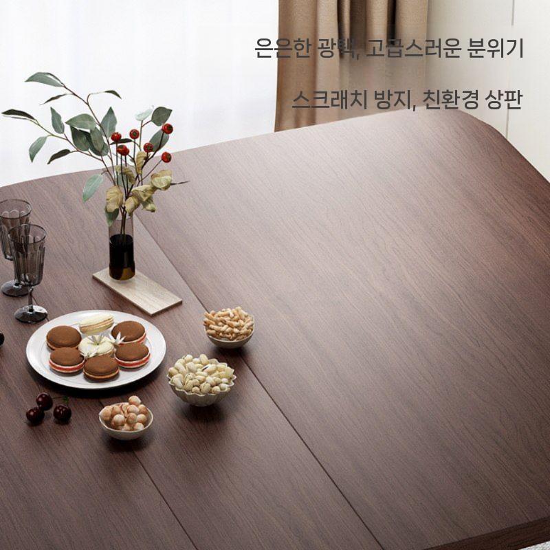 접이식 다이닝 확장형 세라믹 포세린 원목 식탁 식탁세트 세트 테이블 의자 벤치 내추럴 월넛 - 상세 이미지 4