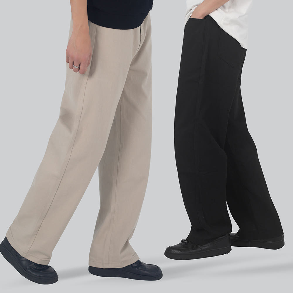 LUXTIE HOMME 남자 면바지 세미와이드 치노팬츠 뒷밴딩