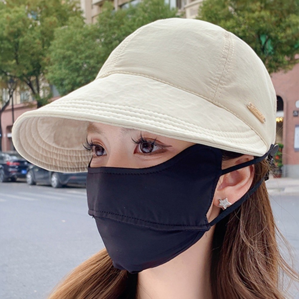 여성 자외선차단 썬캡 챙넓은 마스크걸이 벙거지 - 상품 이미지
