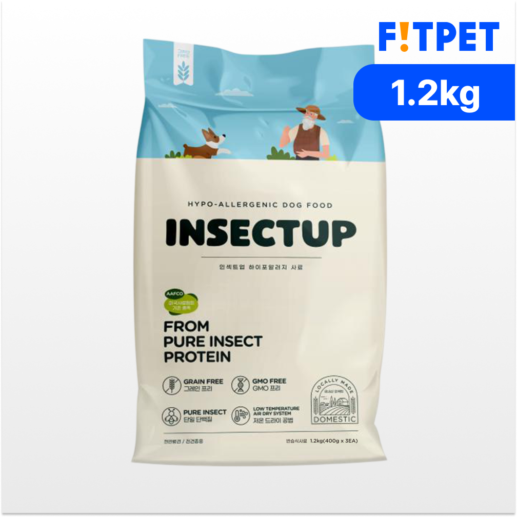 인섹트업 오리지널 강아지 알러지 사료 소프트 눈물 곤충 단일단백질 올라이프, 1.2kg, 1개 - 메인 이미지