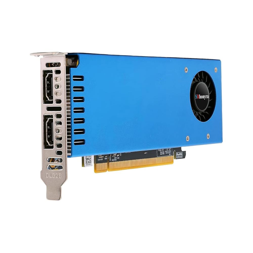 SRhonyra RTX 3050 6GB GDDR6 로우 프로파일 그래픽 카드 96비트 듀얼 HDMI 지원 모니터 설정, PCIe 4.0 x 16 버스 전원, 컴팩트 PC 케이스용 - 상품 이미지