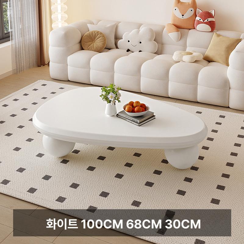 북유럽 디자인 거실 탁자 테이블 미니멀 인테리어 크림 100x68x30cm 완전 조립 완료 - 상세 이미지 4