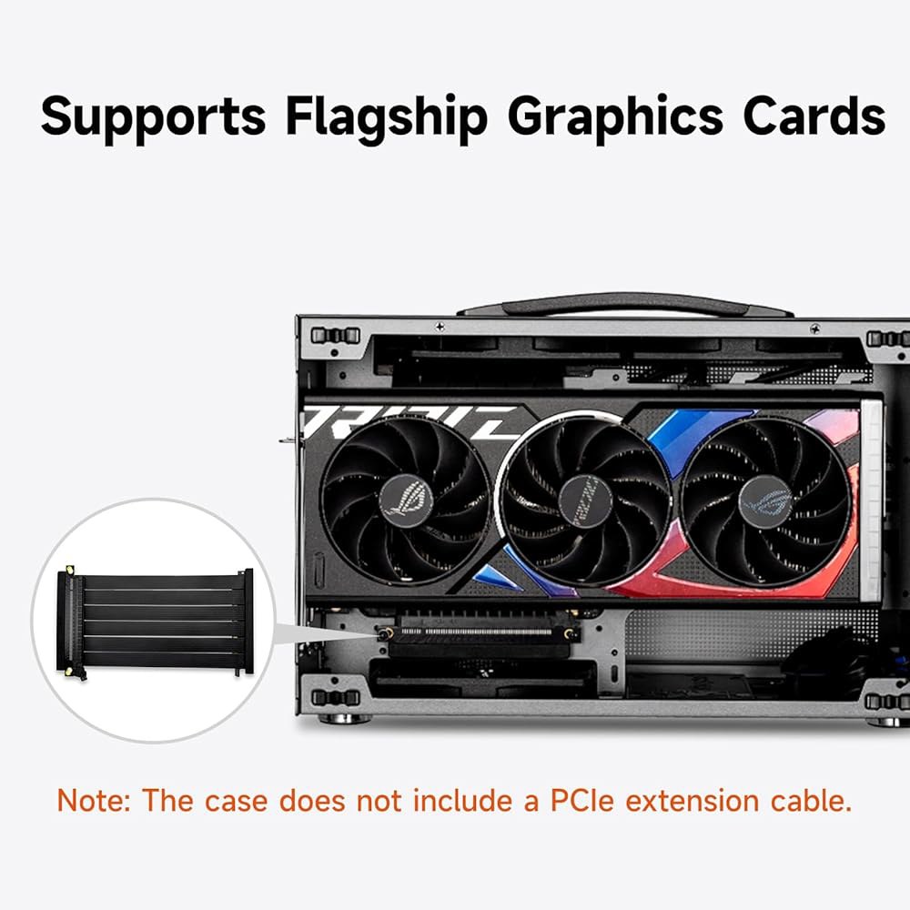 PCCOOLER CPS K101 미니 ITX PC 케이스, 메시 고풍량 SFF 섀시, 340mm GPU, 3X 12015 슬림 팬 지지대, 인체공학적 핸들, 도구 없는 측면 패널, - 상세 이미지 3