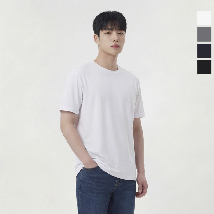 웨스트우드 남성 여름 등산 반팔 라운드티셔츠 냉장고티 쿨 흡습속건 작업복 스판