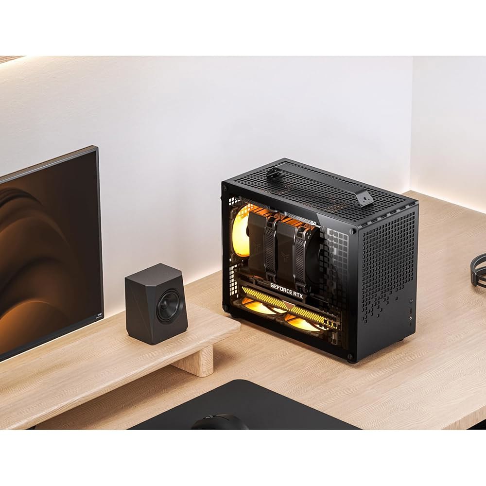 JONSBO / JONSPLUS Z20 블랙 마이크로 ATX 미니 타워 PC 케이스, 탈착식 휴대용 손잡이, 사이즈, 고성능 하드웨어 호환, 240AIO 지원, H160mm 쿨러, - 상세 이미지 2