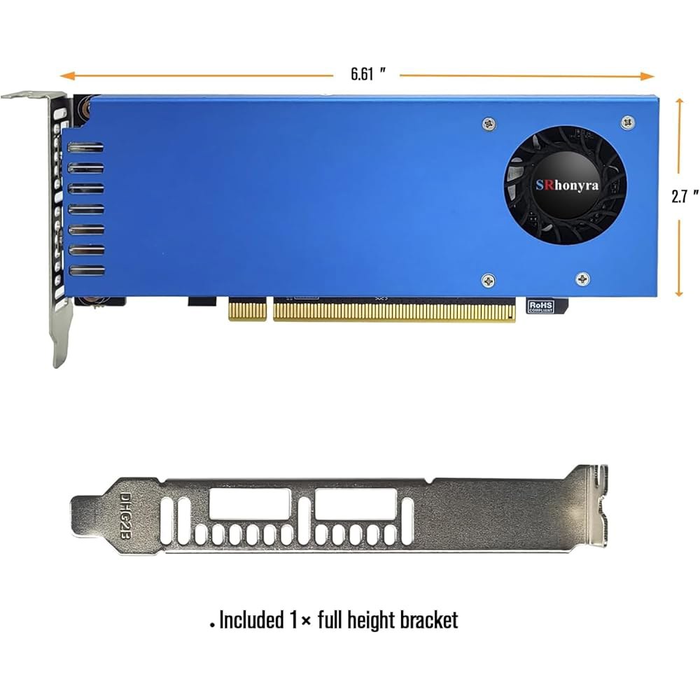 SRhonyra GTX 1060 3GB 저프로파일 그래픽 카드 GDDR5 PCIe 3.0 X16 192비트 SFF GPU HDMI 디스플레이포트 듀얼 디스플레이, 컴팩트 PC 케이 - 상세 이미지 2