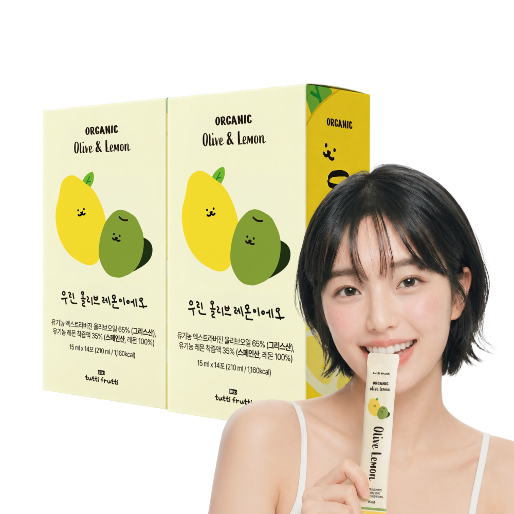 뚜띠프루티 유기농 올리브 레몬 더블샷 올레샷 올리브레몬샷 즙 올리브오일 스틱, 2박스 - 상품 이미지