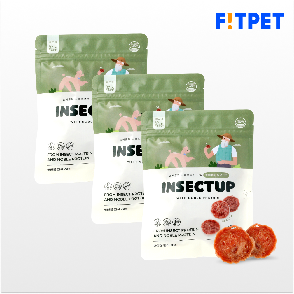 인섹트업 노블프로틴 3종(1ea/3ea) 강아지 육포 간식 말고기, 70g, 3개 - 메인 이미지