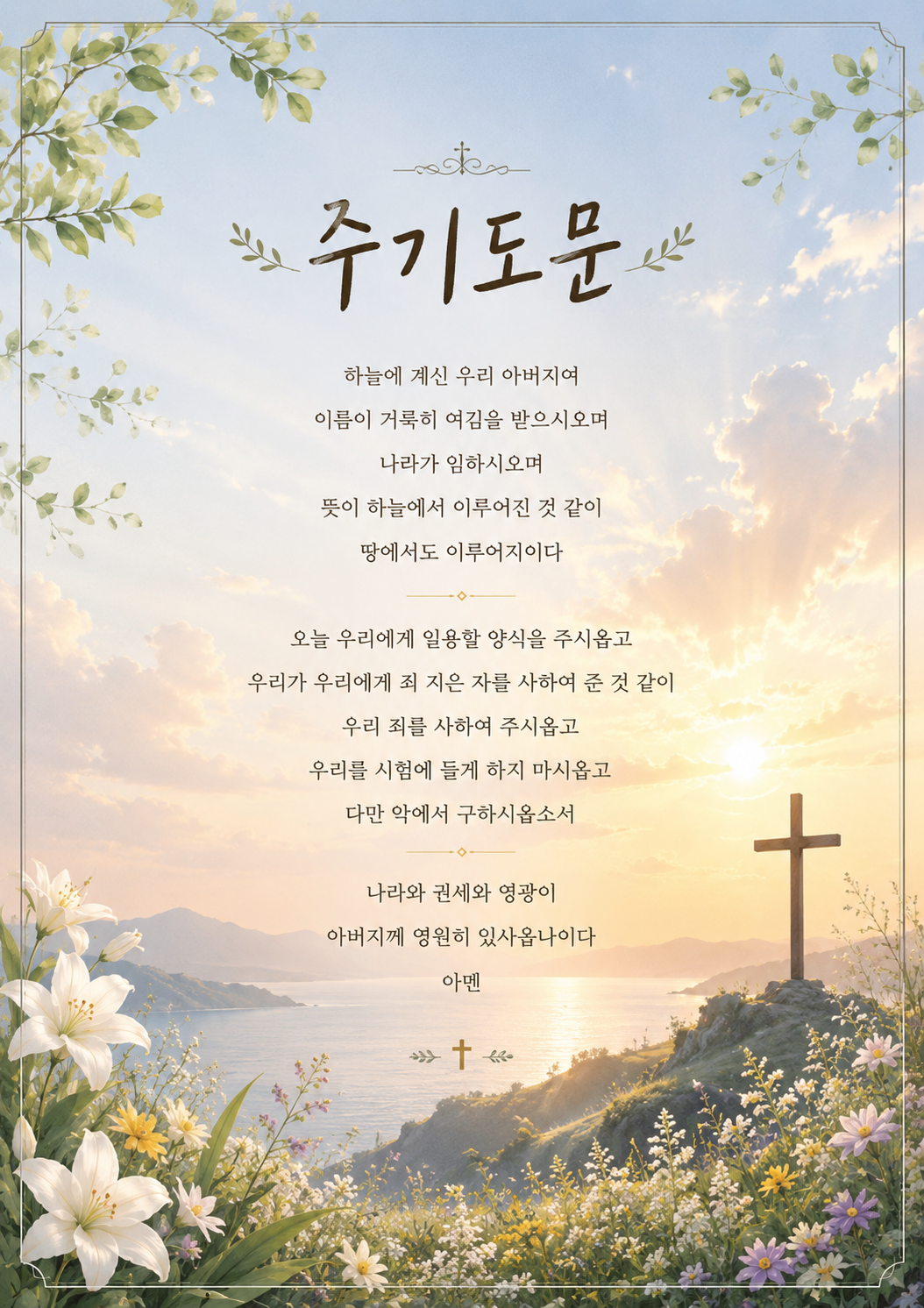 주기도문 액자 성경말씀 C 교회 포스터 캔버스 A3 - 상세 이미지 3