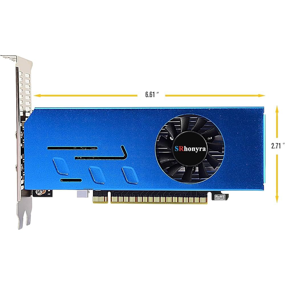 잠금 해상도, GDDR5 128비트 6 HDMI 2.0 포트, 비디오 월 프로젝션 퓨전 재고 모니터링 기능을 갖춘 SRhonyra GTX 750 Ti 4GB 4 모니터 카드 - 상세 이미지 2