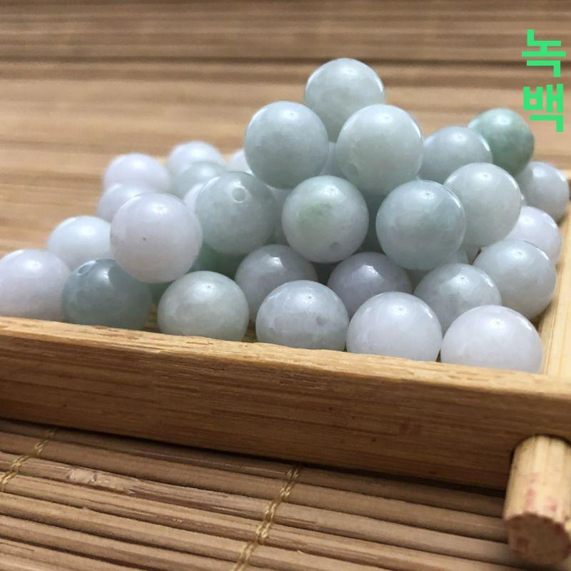 여성용 염주팔찌 푸른 비취 남성용 8mm 그린 앤 화이트 26개체험가 - 상세 이미지 4