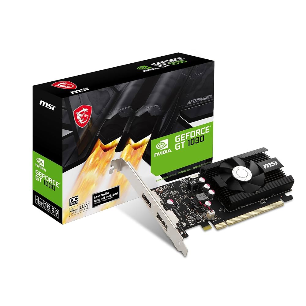 MSI 게이밍 지포스 GT 1030 4GB DDR4 64비트 HDCP 지원 DirectX 12 DP / HDMI 싱글 팬 OC 그래픽 카드 (GT 4GD4 LP OC) - 상품 이미지