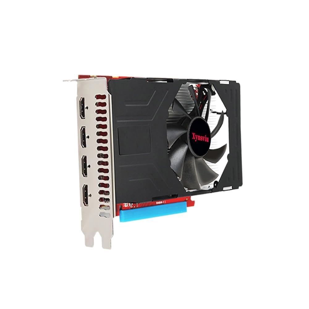 Xynsviu Radeon RX560 4G 그래픽 카드, HDMI 4 모니터 카드 4장, 컴퓨터 PC GPU GDDR5 128비트 DirectX 12 PCI Express X16 - 상품 이미지