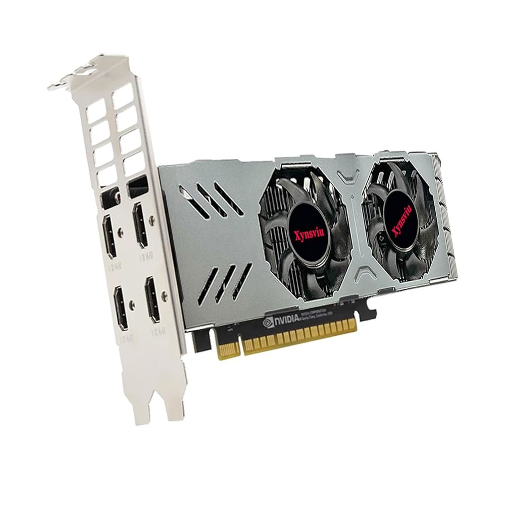 Xynsviu GeForce GTX750 4G 그래픽 카드, GPU 지원 HDMI 4 모니터 출력 컴퓨터 저프로파일 비디오 카드 PC 포트 4K (GTX750 4HDMI) - 상품 이미지