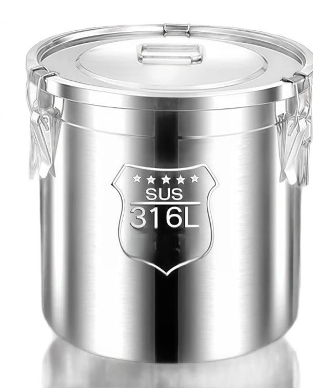 발효통 100L 스텐 보관통 와인 보관 밀폐통 배럴 업소용 주방 지름 50 높이 50 (98l) - 상품 이미지
