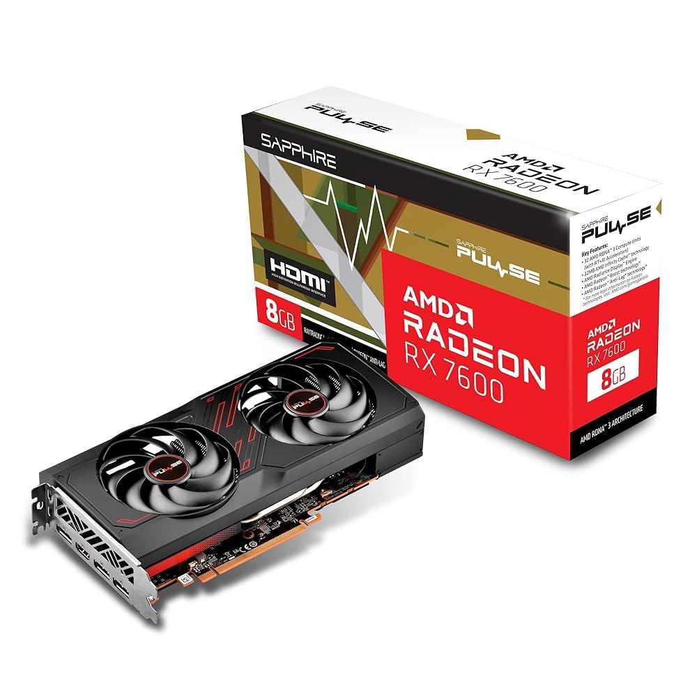 사파이어 펄스 라디오 RX 7600 게이밍 8GB GDDR6 그래픽 카드 11324-01-20G VD8509 - 상품 이미지