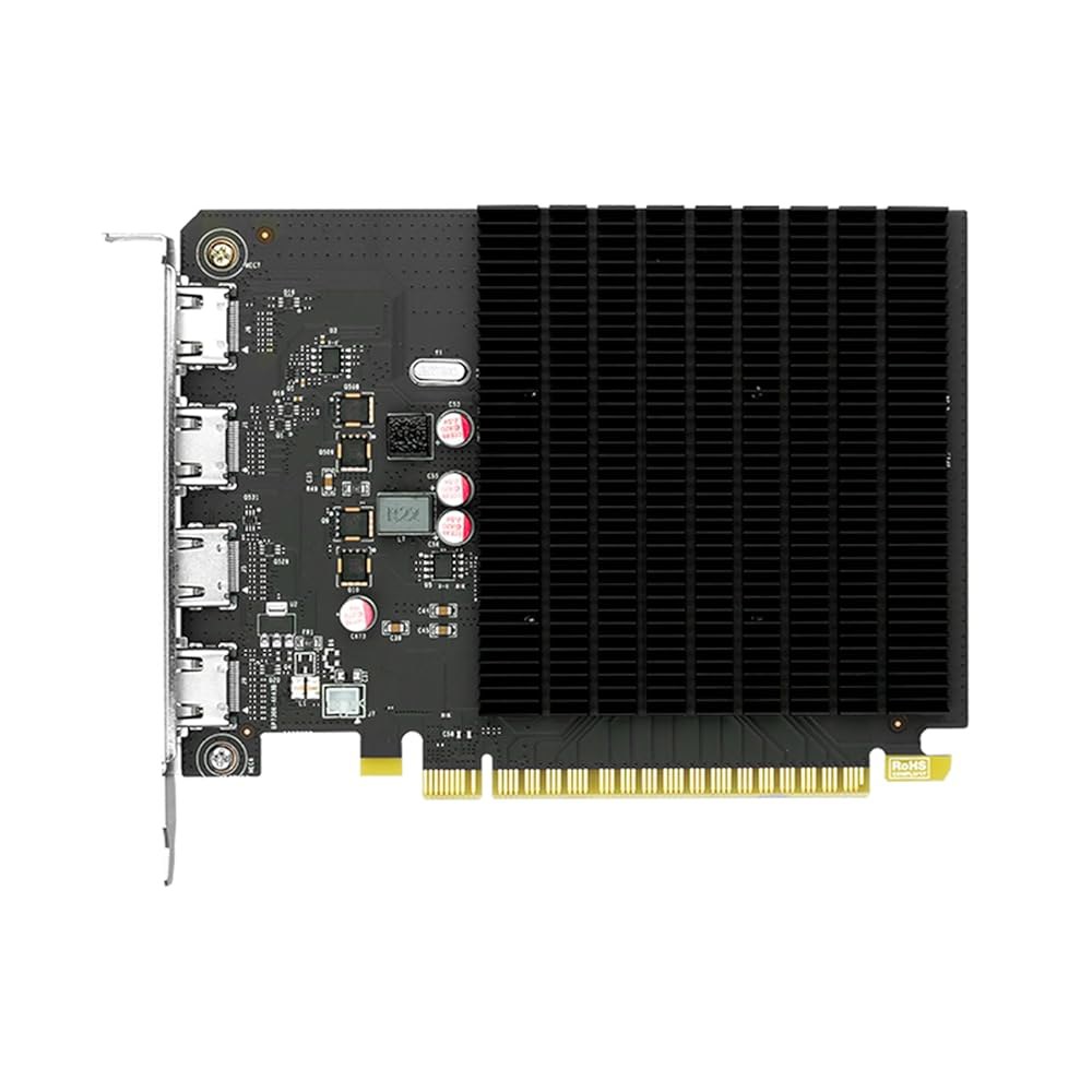 컴퓨터 PC ITX 싱글 슬롯 PCI Express 4xHDMI, 4K 쿼드 모니터 멀티 스크린용 Maxsun GeForce GT 730 4GB 비디오 그래픽 카드 GPU 2GB - 상세 이미지 3