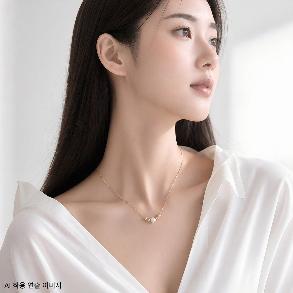 14k 6mm 합성 오팔 컷팅볼 목걸이 OPPN0202 - 상세 이미지 4