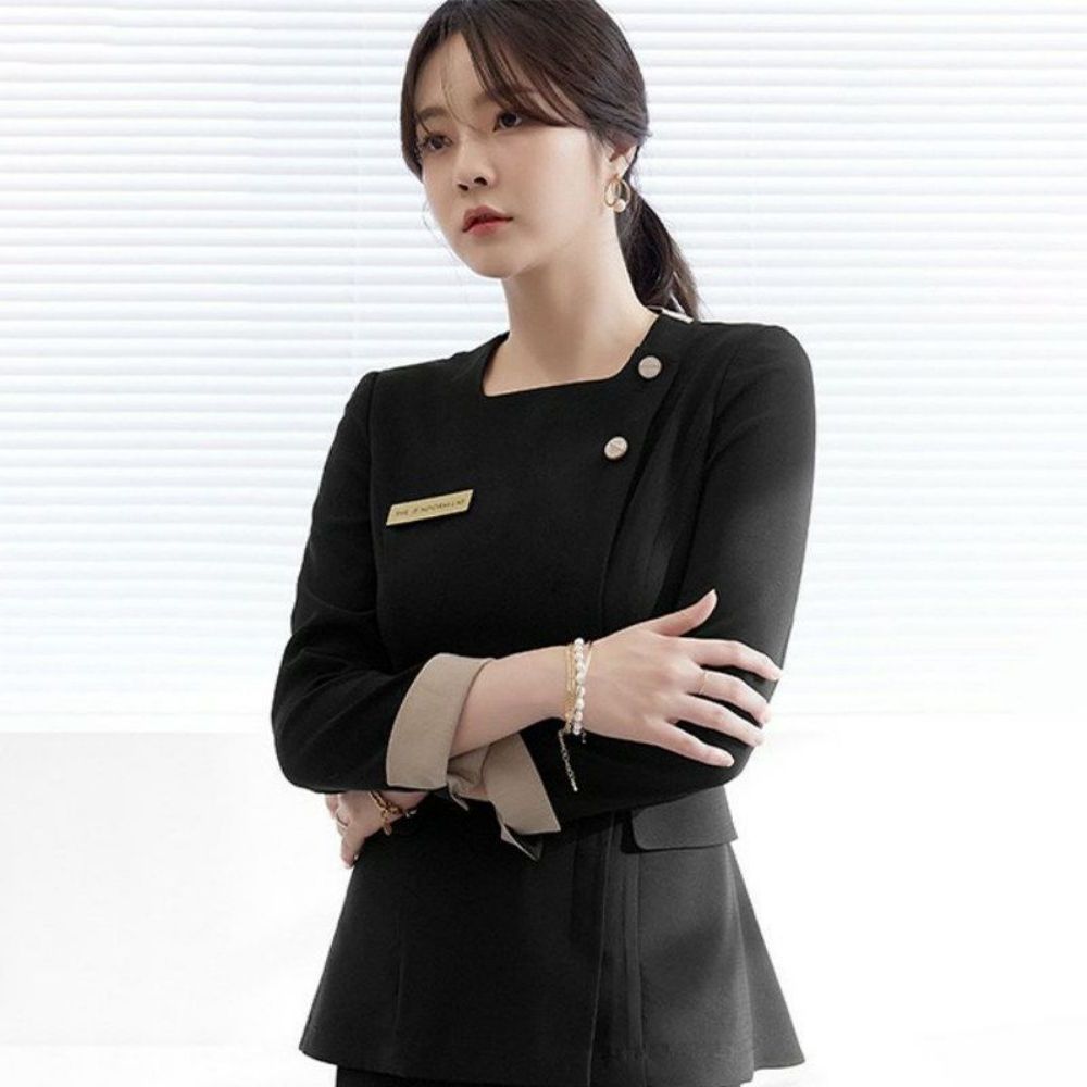 미용실 근무복 자켓 반팔 셋업 네이비 세라복 작업복 여름 조끼 보호복 상의 방진복 바지 - 상품 이미지