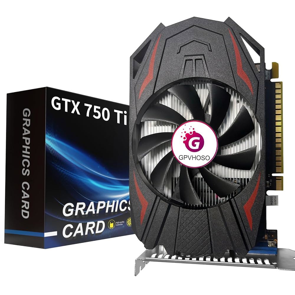 GPVHOOSO GTX 750Ti 4GB GDDR5 그래픽 카드, 640SP 128비트 다이렉트 X12 컴퓨터 비디오 PCI Express 3.0x16 인터페이스, VGA, HDM - 상품 이미지