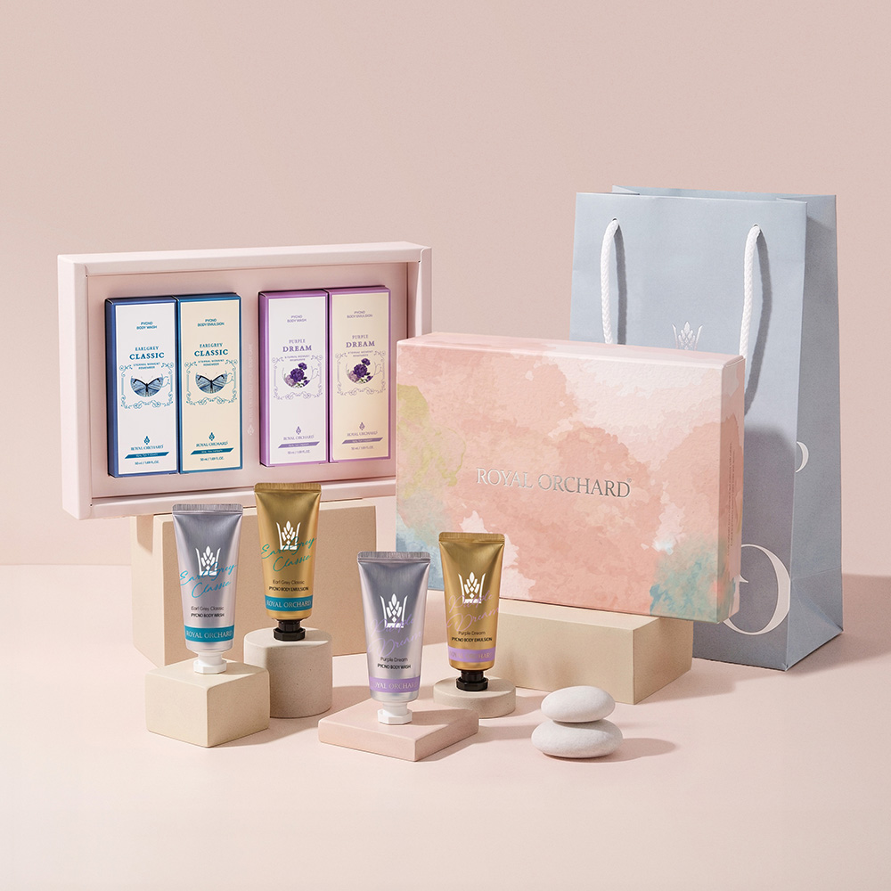 로얄오차드 티테라피 바디로션 바디워시 50ml 4종 선물세트 - 상품 이미지