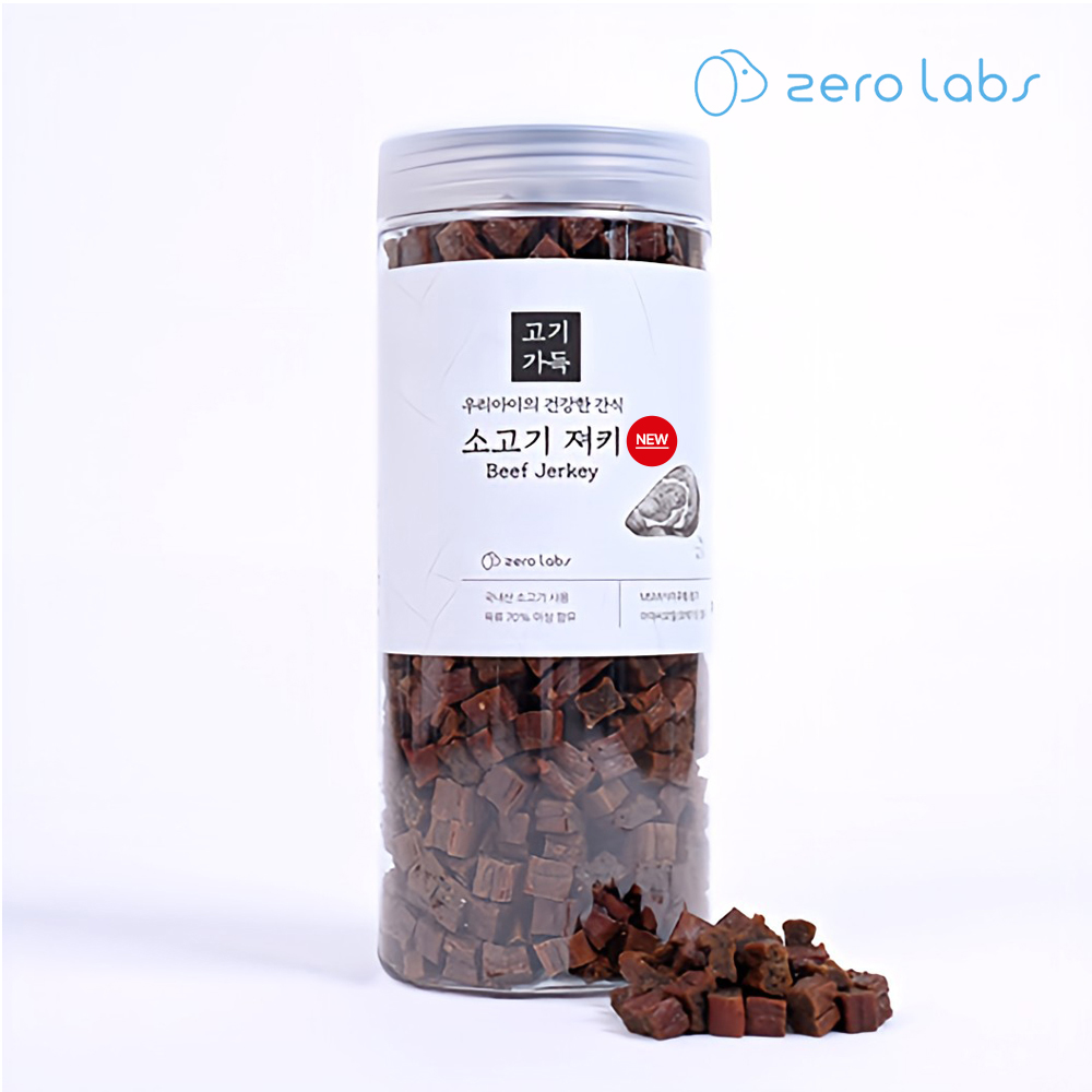 제로랩스 NEW고기가득350g 소고기 외3종, 국내산 강아지대용량져키 기능성 케어 강아지 화식 간식 노즈워크간식 고기함량80% - 상세 이미지 2