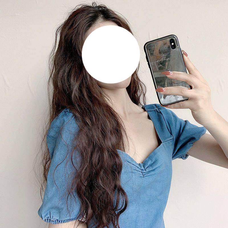 롱 히피펌가발 곱슬 여성용 스타일 긴 물결 웨이브 내추럴블랙 40cm - 상세 이미지 3