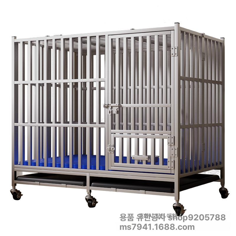 대형견 견사 중형견 스텐 조립 펜스 강아지 이동식 철제 유기견 철장 동물병원 케이지 78x52x65 조립식 - 상세 이미지 5
