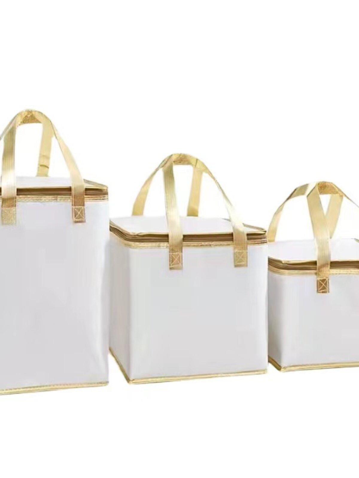 케이크 보냉가방 보냉백 아이스백 쿨러백 보온 배달가방 화이트골드 4인치 22x22x22cm - 상품 이미지